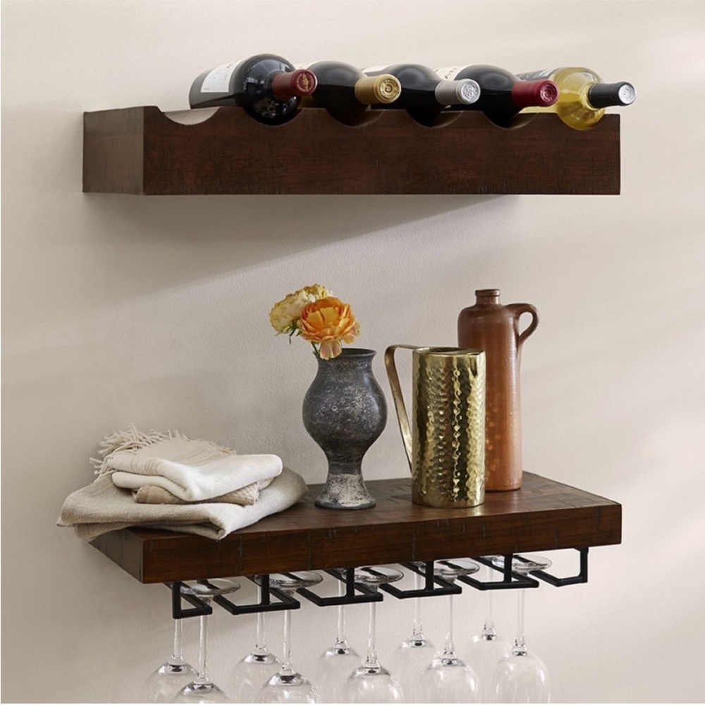 Elegant Brown Wooden Wine Rack